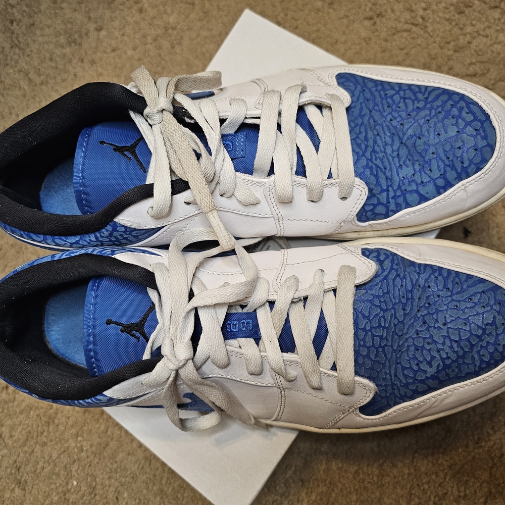 Jordan 1 Retro Low White Sport Blue Size 13 (Men's Shoes) No box
